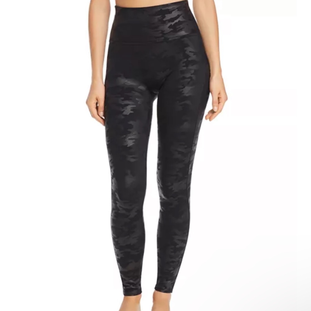 Spanx Faux-Leather Camo Leggings